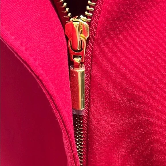 Chico’s Women's Red Jacket with Gold Zipoer Accents and Pockets Like New, Medium - Picture 11 of 14